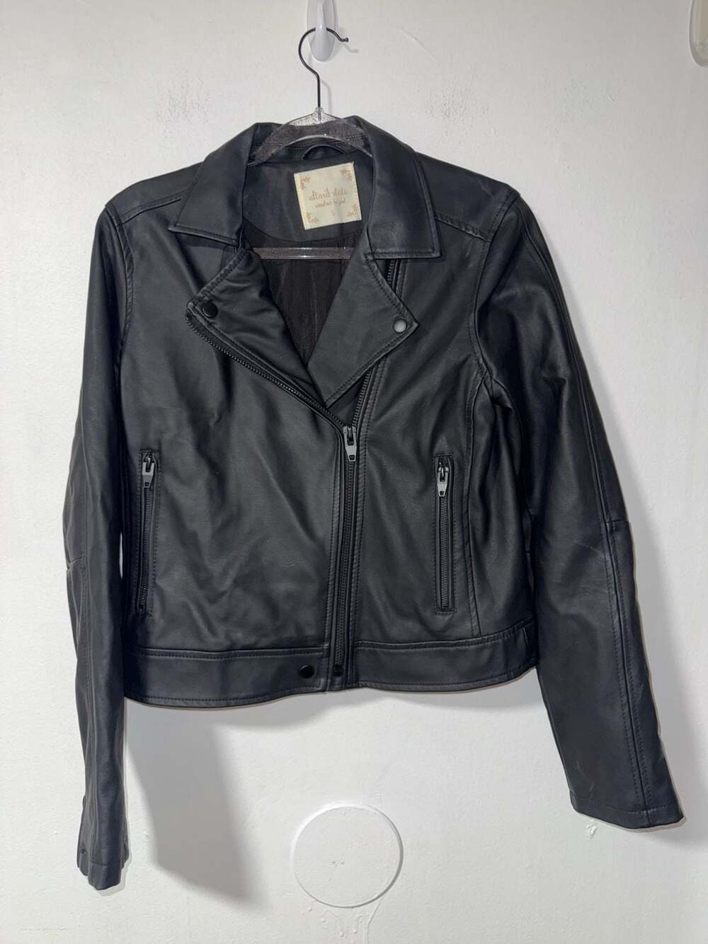Altar'd State Faux Leather Moto Jacket Size S Black